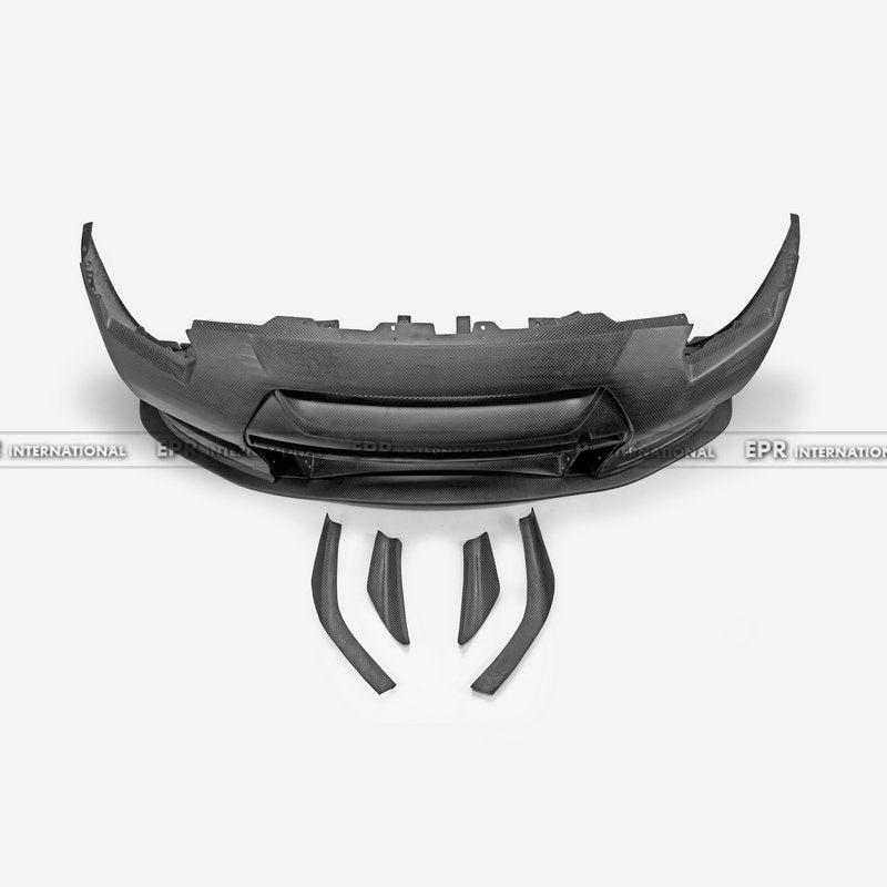 Nissan MY17 R35 GTR TR2 Type front bumper inc. front lip, 4pcs canard (Fit MY17 front bumper） without surface coating
