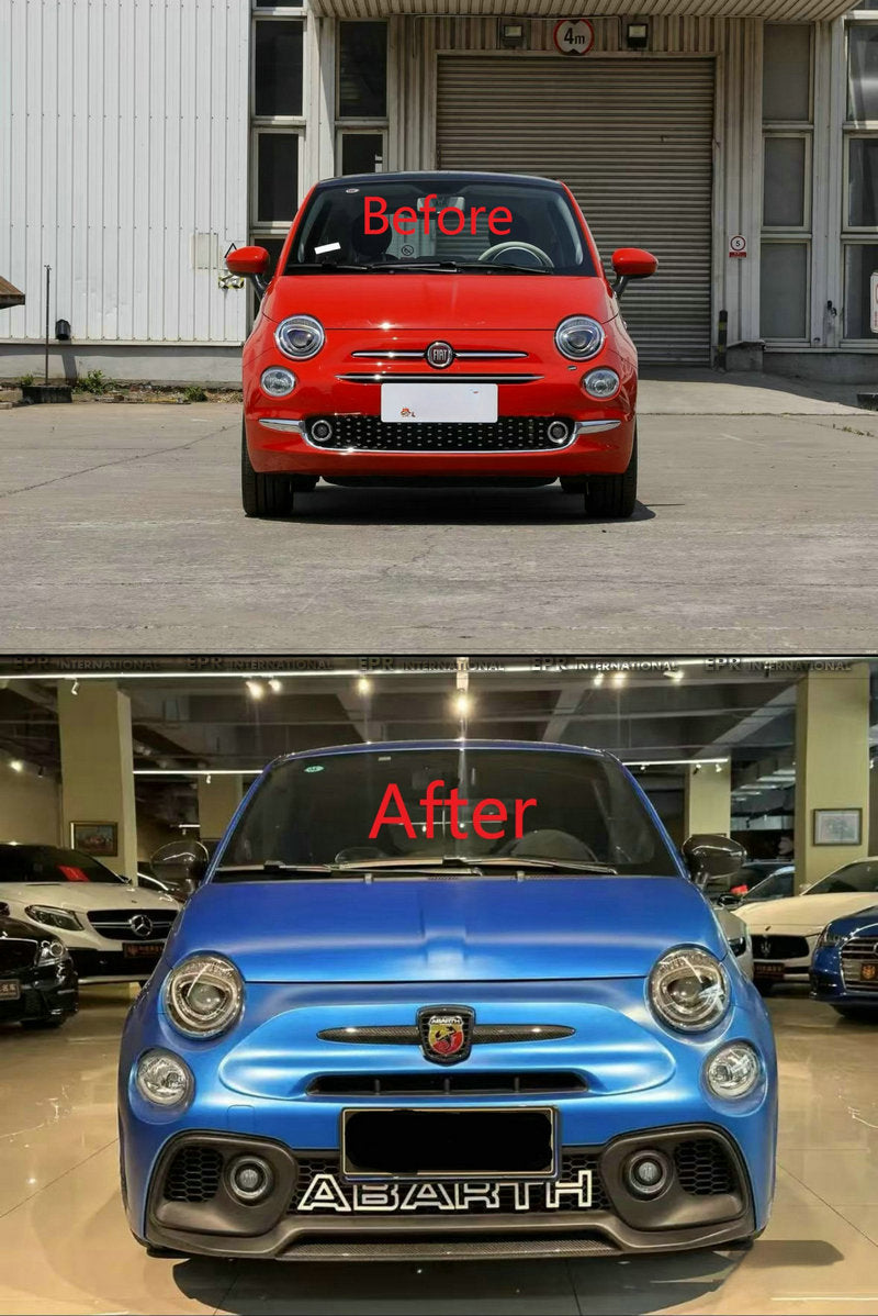 Fiat 500 15+ upgrade to Abarth  plastic front bumper (500 EU 16-25 facelift S4)