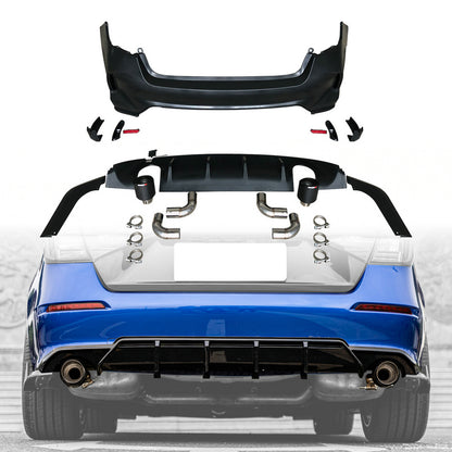 Honda Civic Gen 11 FE1 TR Type rear bumper (Double exhaust exit, for sedan)