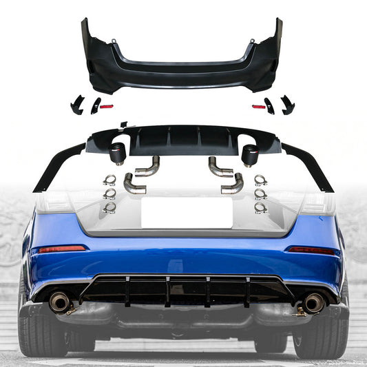 Honda Civic Gen 11 FE1 TR Type rear bumper (Double exhaust exit, for sedan)