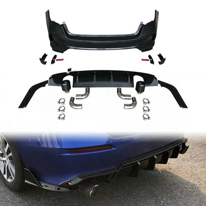 Honda Civic Gen 11 FE1 TR Type rear bumper (Double exhaust exit, for sedan)