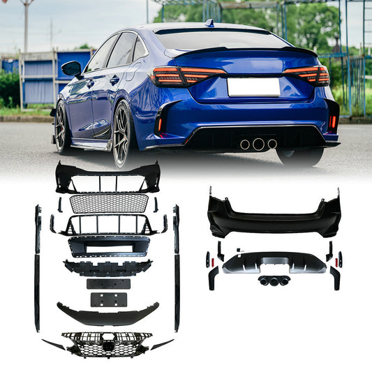 Honda Civic Gen 11 FE1 TR Type rear bumper (MIddle exhaust exit, for sedan)