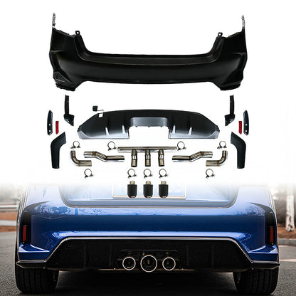 Honda Civic Gen 11 FE1 TR Type rear bumper (MIddle exhaust exit, for sedan)