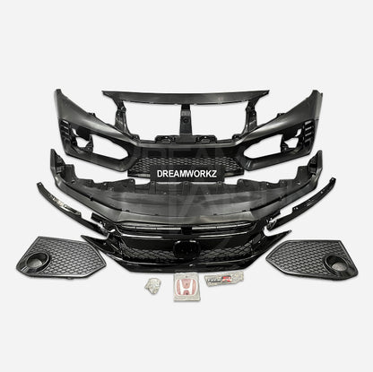 Honda Civic FK7 Hatchback to FK8 TR looks convension front bumper (5 Door hatch only)