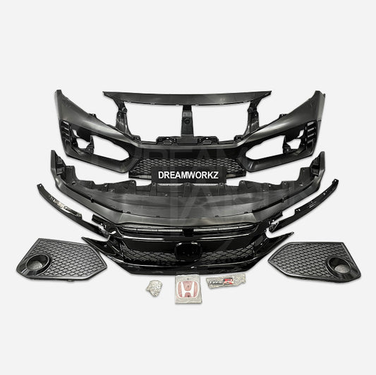 Honda Civic FK7 Hatchback to FK8 TR looks convension front bumper (5 Door hatch only)