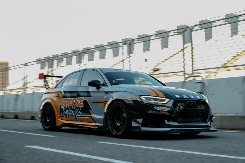Audi RS3 S3 8V Stanceworkz Spec-LM front bumper canard 4PCs