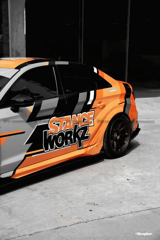 Audi RS3 S3 8V Stanceworkz Spec-LM side skirt extension