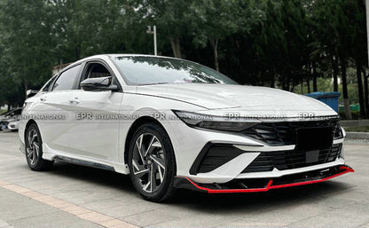 Hyundai 23+ Elantra/Avante C Type front lip 3Pcs (Facelift) (Gloss black)