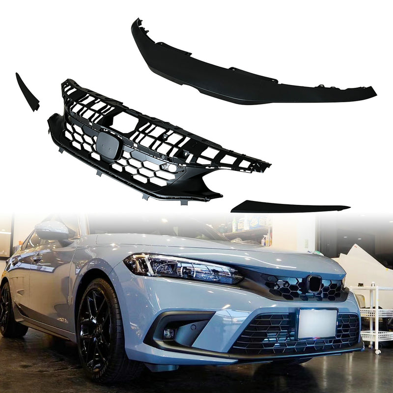 Honda Civic Gen 11 FE1 SI Type front grill  (Gloss black, Sedan)