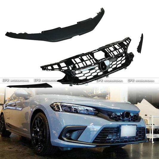 Honda Civic Gen 11 FE1 SI Type front grill  (Gloss black, Sedan)