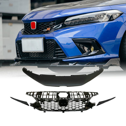 Honda Civic Gen 11 FE1 TR Type front grill  (Gloss black, Sedan)