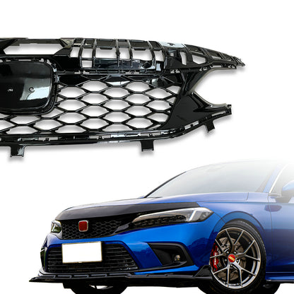 Honda Civic Gen 11 FE1 TR Type front grill  (Gloss black, Sedan)