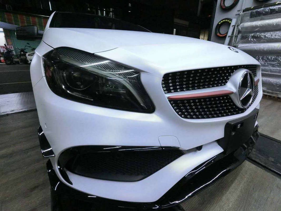 MERCEDES BENZ A-CLASS W176 16-17 Front Bumper Canards+Front Lip 8PCS