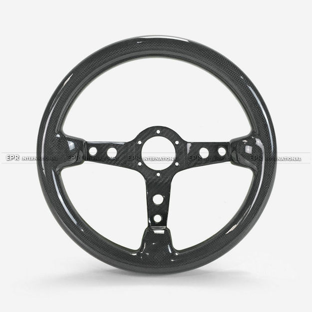 Picture of D Type Steering wheel (340mm diameter, deep around 60mm, 6 bolts 70mm PCD (Same fitment with MOMO, OMP & Sparco)