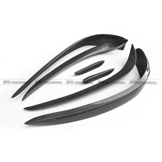 Picture of Mercedes Benz CLS-Class W218 15-16 Front Bumper Canards Glossy CF 6PCS